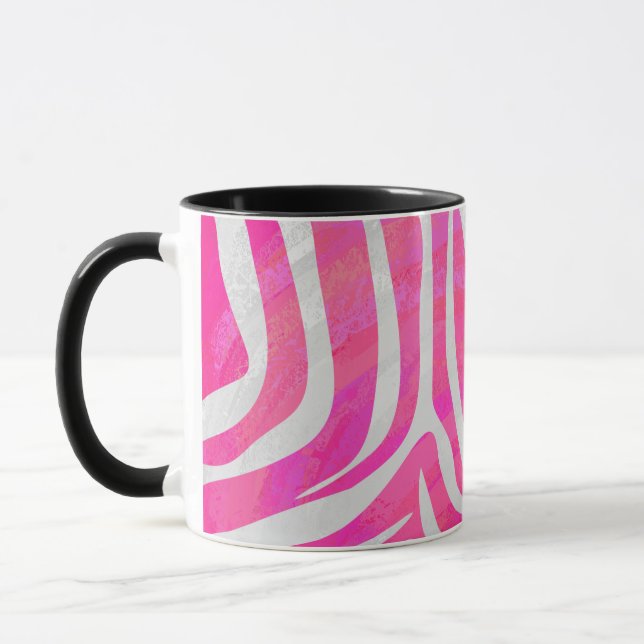 Caneca Zebra, rosa-quente e Impressão branco (Esquerda)