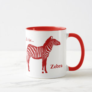Caneca Zebra - Vermelho profundo e branco
