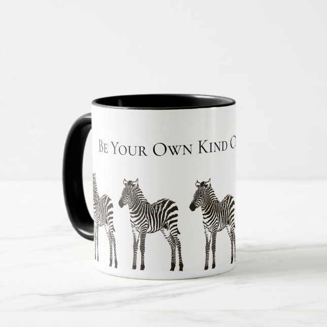 Caneca Zebras Brancas Chic Black (Frente Esquerda)