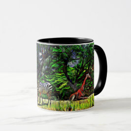 Caneca Zebras e Girafa Café Mug