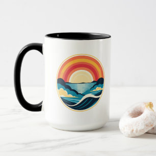 Caneca Zen Art Deco Sunset sobre Água