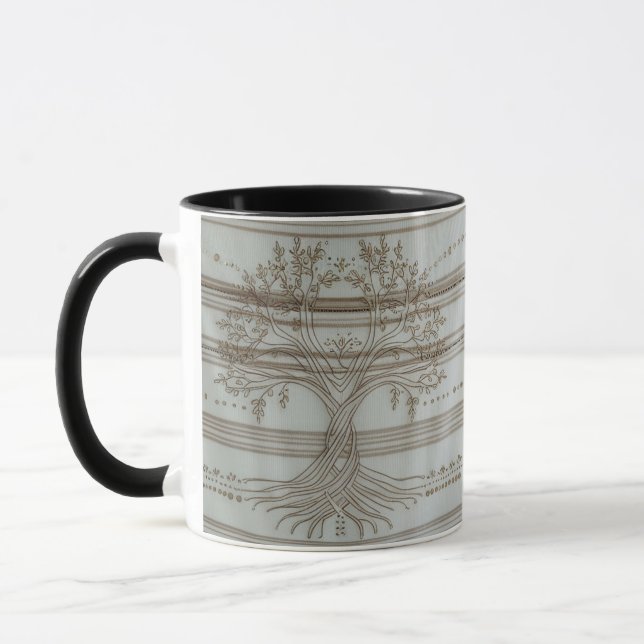 Caneca Zen Boho Tree of Life Floral Knit Combo Coffee Mug (Esquerda)