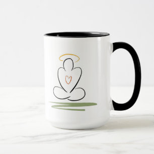 Caneca Zen-Inspirada homem do design da meditaçã