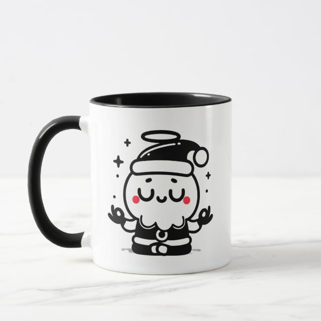 Caneca Zen Santa – Cute Meditating Santa Claus Holiday (Esquerda)
