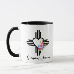 Caneca Zia Heart com Flores - Café Presente Personalizad