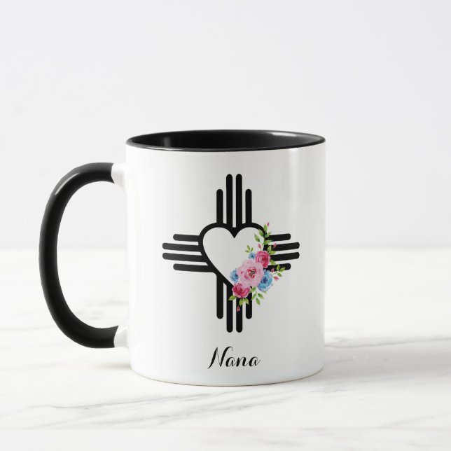 Caneca Zia Heart com Flores de Café Presente Personalizad (Esquerda)