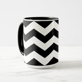 Caneca Zigzag Chevron Preto E Branco