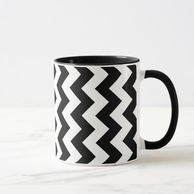 Caneca Zigzag preto e branco (Direita)