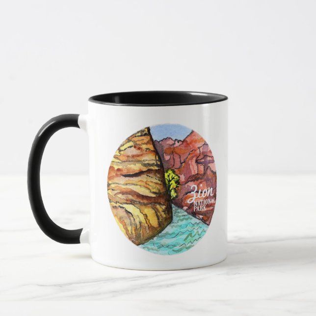 Caneca Zion National Park Watercolor Art (Esquerda)