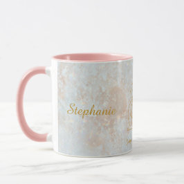 Caneca Zodiac Leo Star Sinal Monograma Celestial Glitter