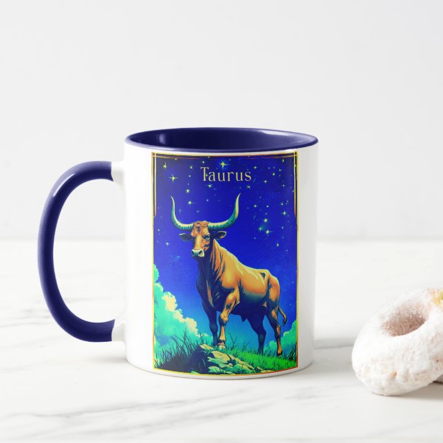 Caneca Zodiac Sign Taurus Rooted in Earth and Sky (Com Donut)