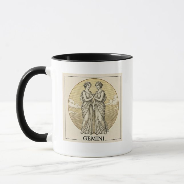 Caneca Zodíaco Gravada Clássica - Gêmeos (Esquerda)