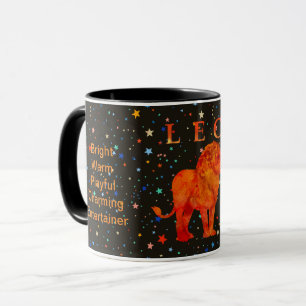 Caneca Zoíaco moderno Leo traços personalizados Mug