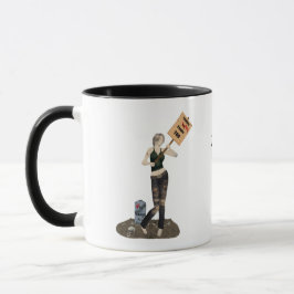 Caneca Zombie Pin Up Girl Protest II Coffee Mug