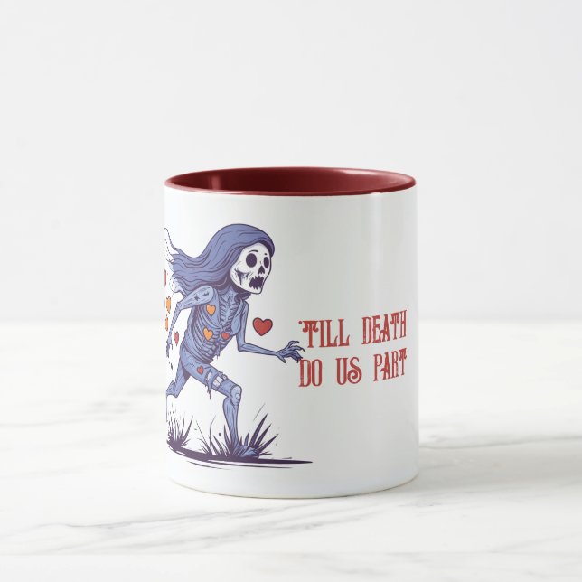 Caneca Zombie Spooky Cercado Com Corações (Centro)