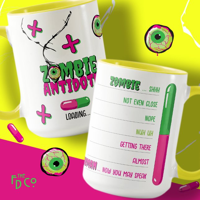 Caneca Zombie Zombie Diversão Carregando Antídoto... Zomb (Criador carregado)