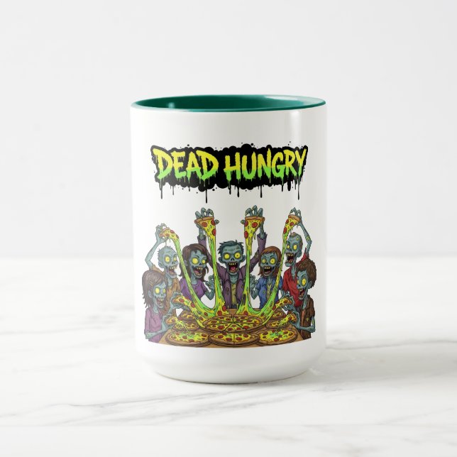 Caneca Zombies comendo pizza (Centro)