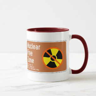 Caneca Zona franca nuclear, sinal, Califórnia, E.U.