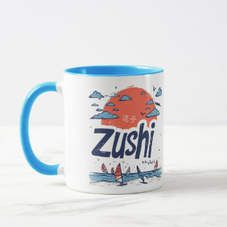 Caneca Zushi Japan Illustrated Coastal Travel Mug