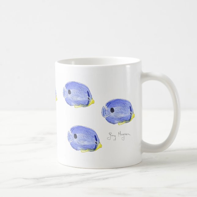 Canecas azuis pequenas & Drinkware dos peixes (Direita)
