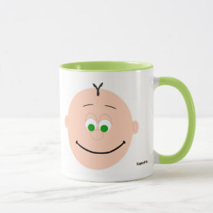 Canecas Bebê Rosto Verde Olhos Sorriso