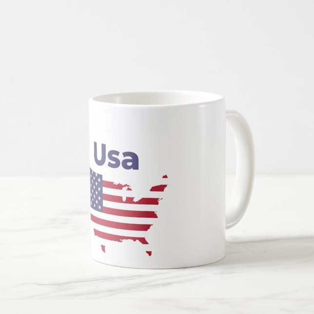 Canecas cafés bandeira EUA novo design (Frente Esquerda)