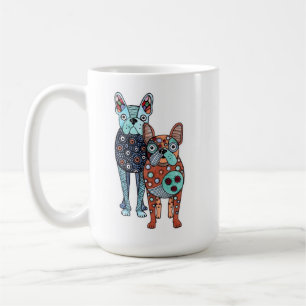 Canecas Cerâmicas de Arte Popular com Bulldogues F