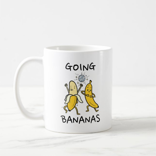Canecas Clássicas Bananas Dançantes Ficando Louco (Esquerda)