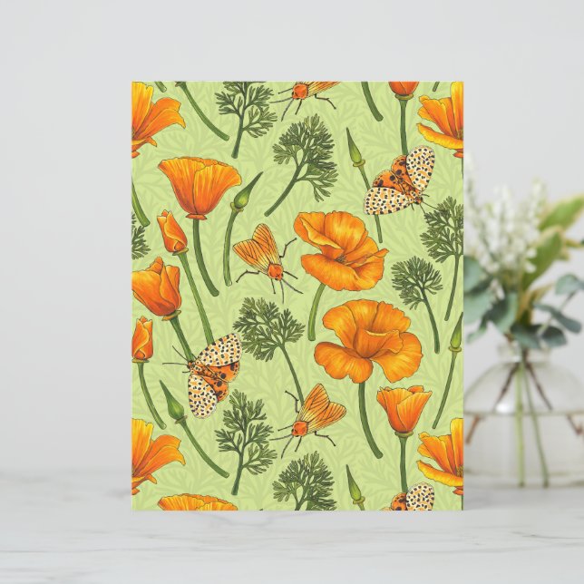 Canecas da Califórnia e mariposas no orvalho (Em pé/Frente)