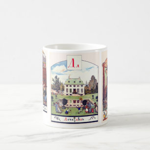 Canecas da imagem do alfabeto de russo, grupo mim