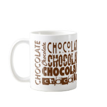 Canecas de Café com Arte de Tipografia de Chocolat