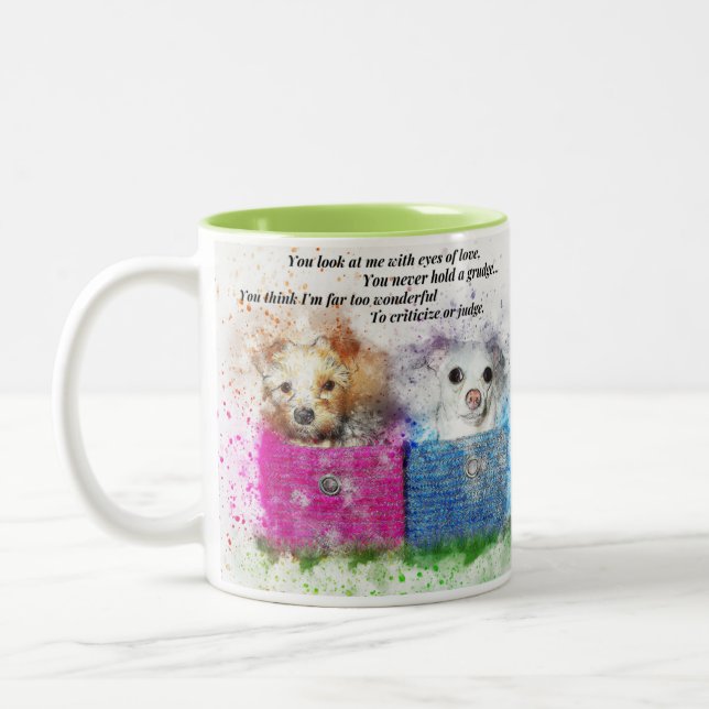 Canecas de Café com Cachorrinhos Fofos em Cestas R (Esquerda)