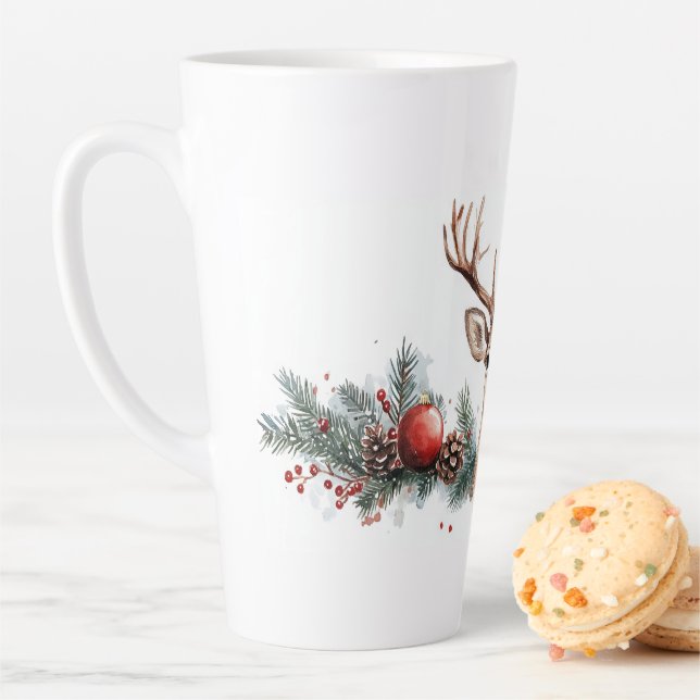 Canecas de café com cervos felizes no natal (In Situ)