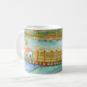 Canecas de café com design de cor aquática únic