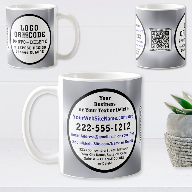 Canecas de Café com LOGO da Empresa, QR CODE, FOTO (Customer appreciation gifts with Logo, QR Code and or Photo. Personalized Promotional gifts. Product)