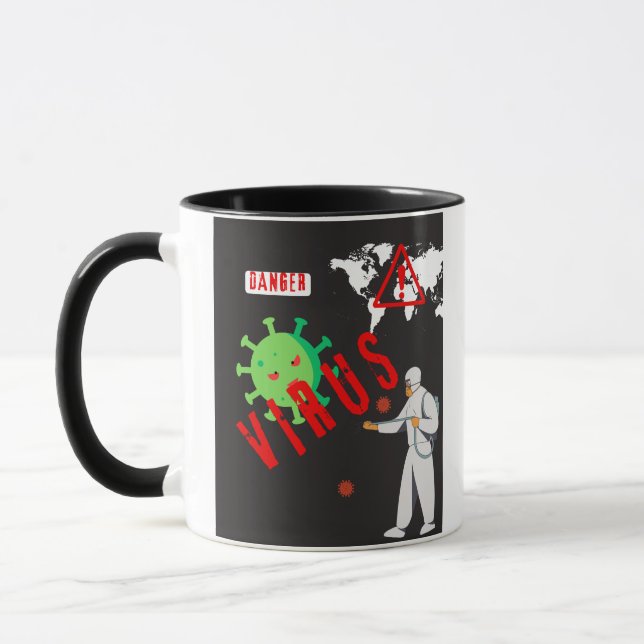 CANECAS DE CAFÉ COM PADRÕES DE VÍRUS (Esquerda)
