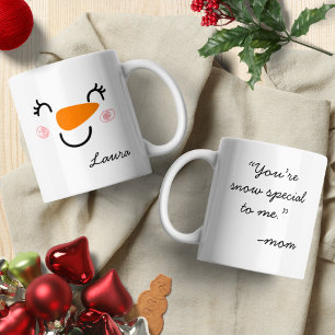 Canecas De Café Com Rosto Feliz De Boneco De Neve