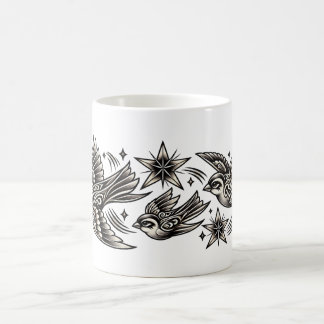 Canecas de Café com Tatuagem Vintage - Pardais & E