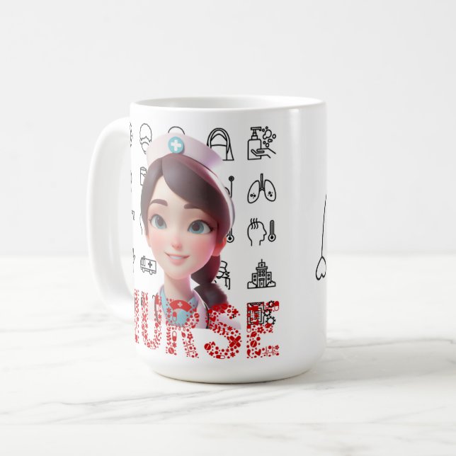 canecas de café com temática enfermeira para profi (Frente Esquerda)