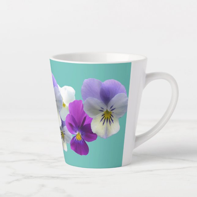 Canecas de Café com Tigrinhas Brancas e Roxas em F (Direita)