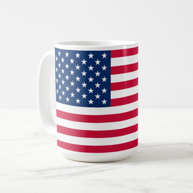 Canecas de Café da Bandeira dos EUA (Frente Esquerda)