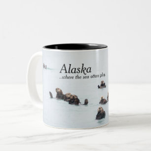 Canecas de café de Alaska - lontras de mar