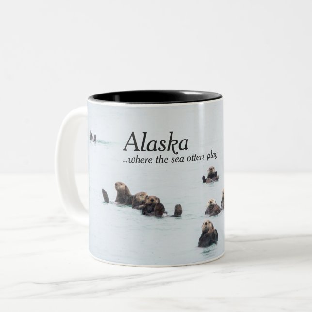 Canecas de café de Alaska - lontras de mar (Frente Esquerda)