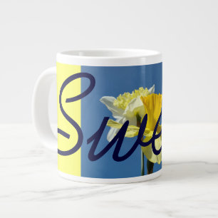 Canecas de Café Doces Céu Azul Narcisos Amarelos