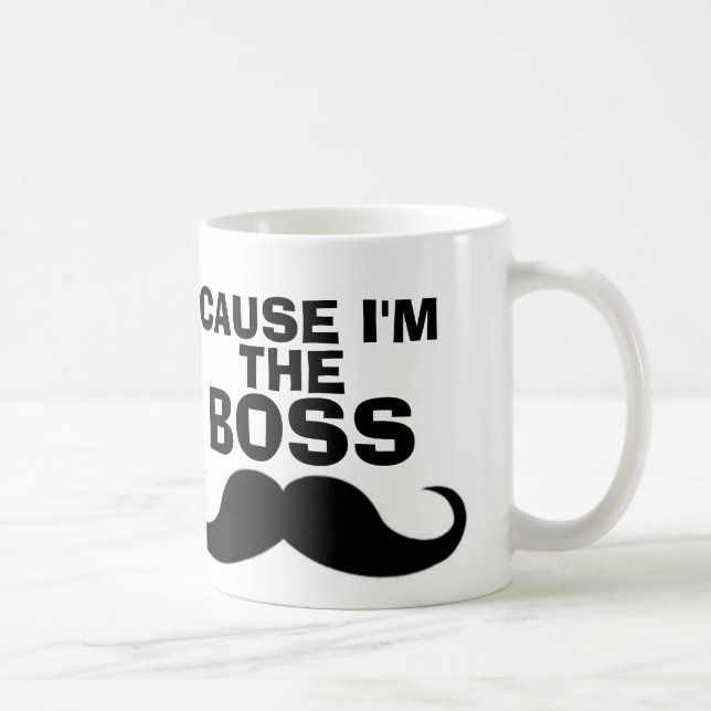 Canecas de café engraçadas do CHEFE, bigode (Direita)