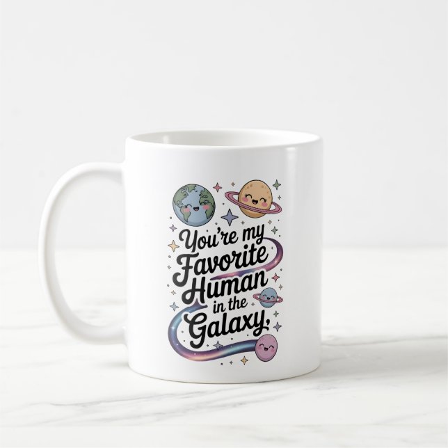 canecas de café fofas com galáxia e planetas (Esquerda)