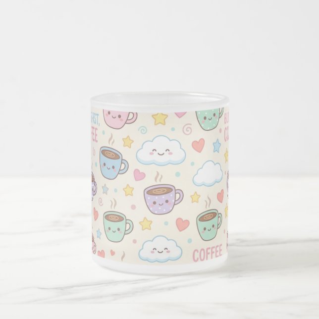 Canecas De Café Fofo Padrão Kawaii Caneca (Centro)