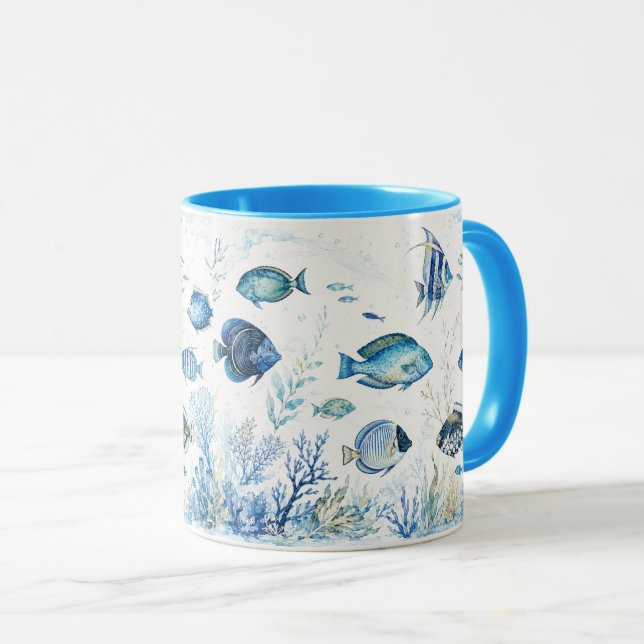 Canecas de Café Peixe azul Costeiro (Frente Esquerda)