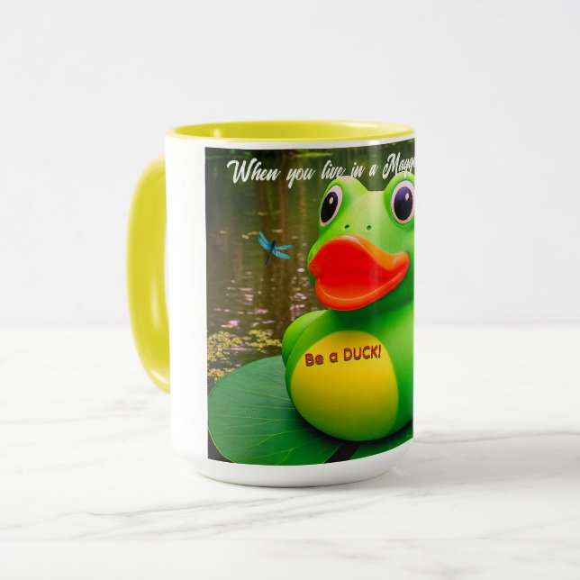 Canecas de Café Personalizadas Pato Sapo Pântano (Frente Esquerda)