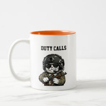 Canecas de Café Tipografia Divertida Gato Tático F